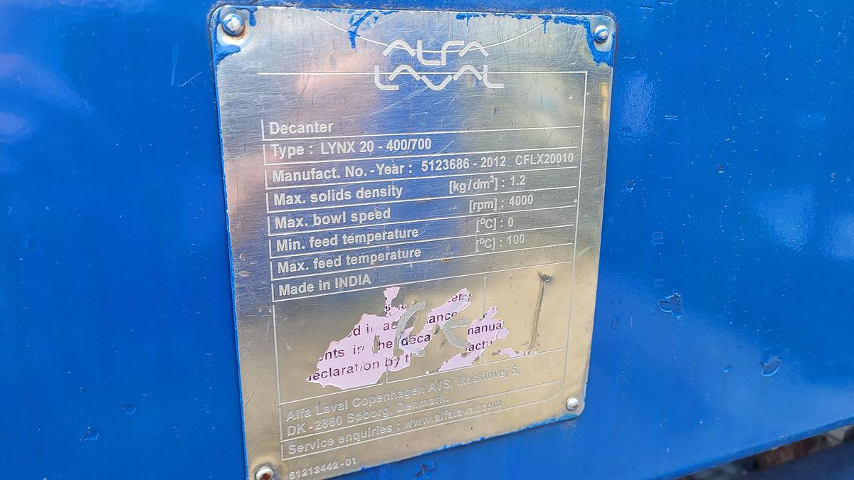 Used 2012 Alfa Laval Lynx 20 Centrifuge