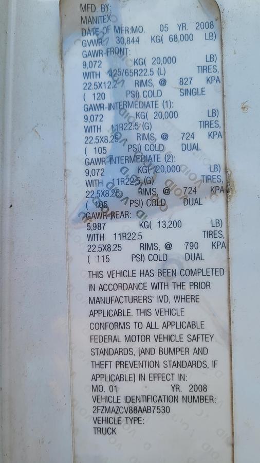 Used 2009 Manitex 50110 Boom Truck