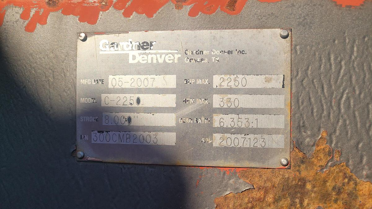 Used 2007 Cummins Gardner Denver 2250 Bodyload Frac Pump