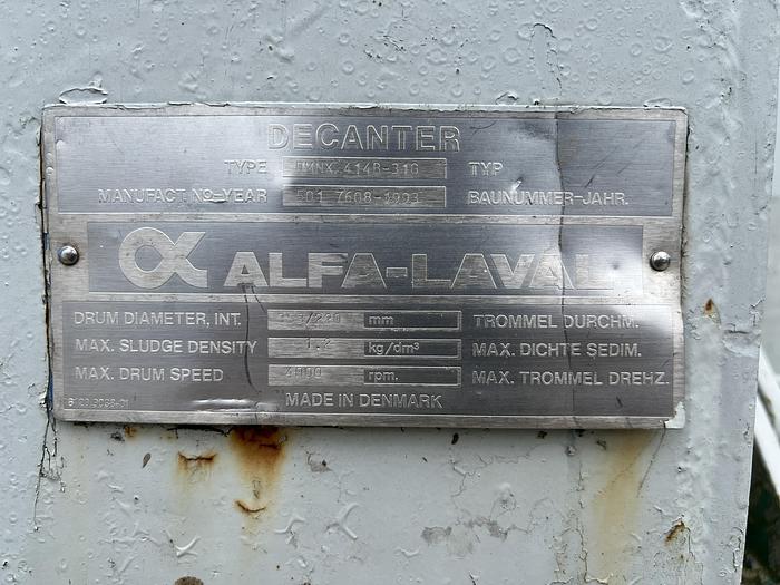 Used 1993 Alfa Laval DMNX 418B-31G