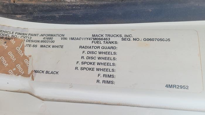 Used 2007 Mack CV713 Kill Truck