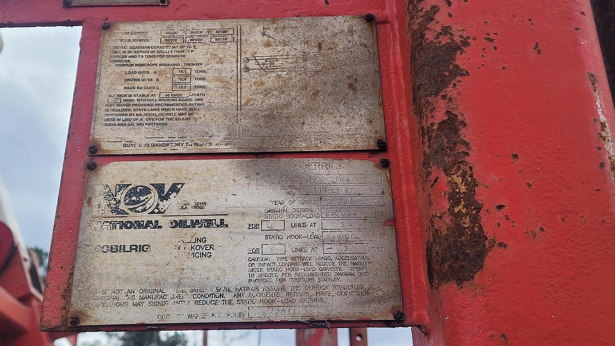 Used 2008 NOV 5C Workover Rig