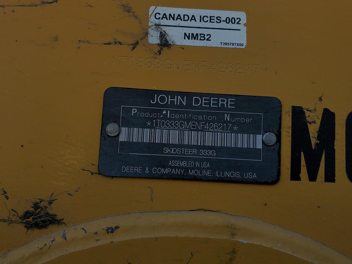 Used 2022 John Deere 333G Compact Track Loader