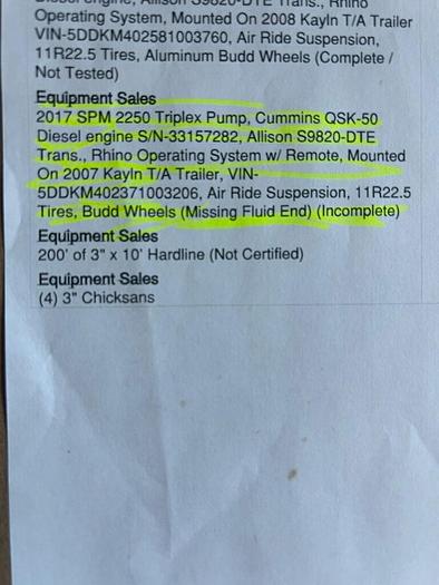 Refurbished SPM 2500 MTU Quint Frac Pump