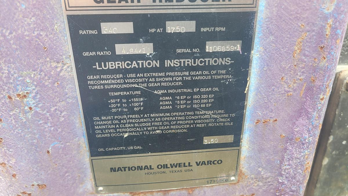 Used 2014 Harlow Sammons JWS 340 Mud Pump