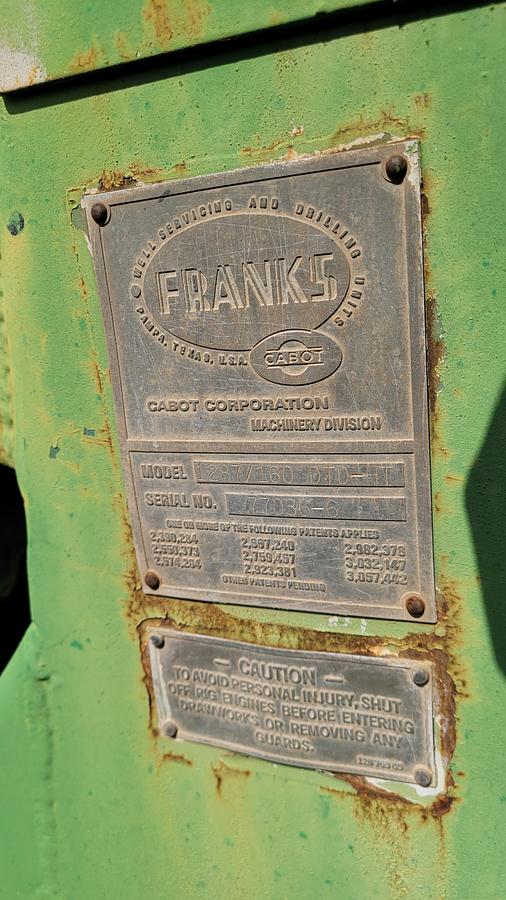 Used 1980 Franks 1287 Workover Rig