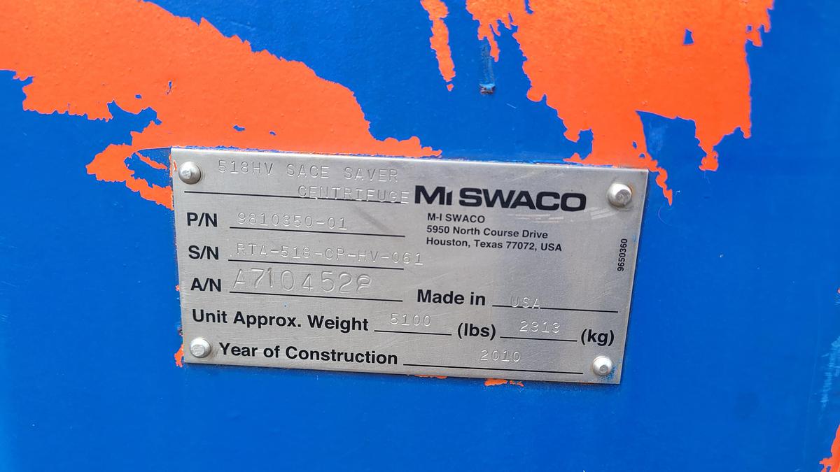 Used 2010 MI SWACO CD 518 HV