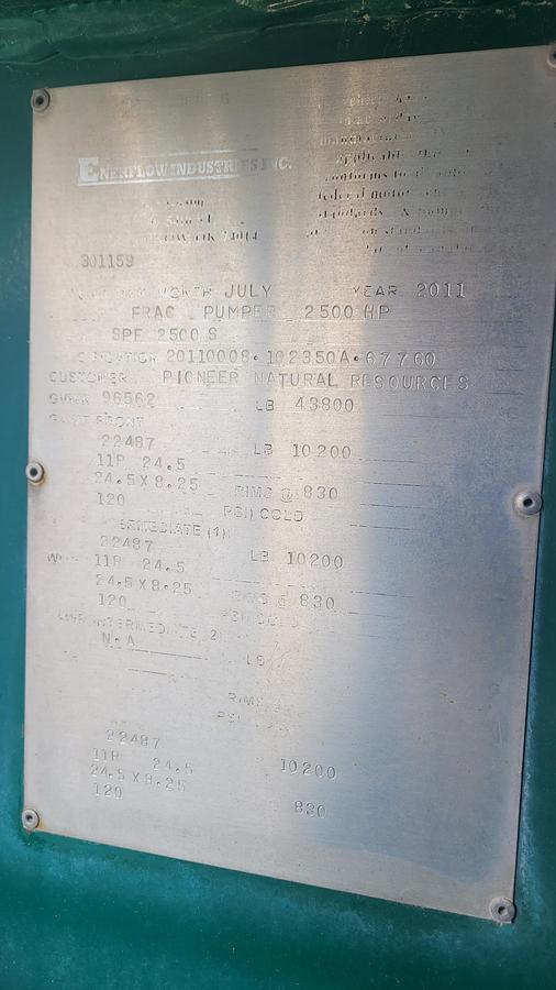 Used 2012 Caterpillar FMC 2500 Quintuplex Frac Pump