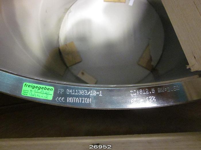 Unused Bird 40 Screen Basket 0.06" Holes, 12% Open Area, 32" Id. #26952