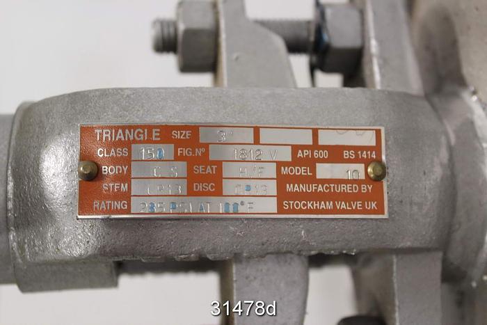 Used Triangle 3" Hand Operated Gate Valve #31478