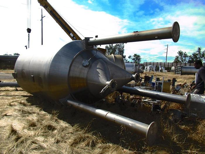Used Silo, 600 CF, S/st, 8' x 11', Cone Btm, 72.5 PSI, #L742244