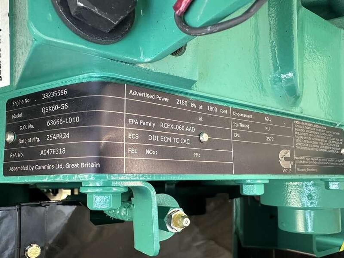 Used Cummins DQKAB 2000 kW 480V Diesel Generator Set