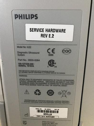 Gebraucht Philips iU22 Ultraschallgerät mit Flachmonitor, 2 Sonden, Sony Drucker