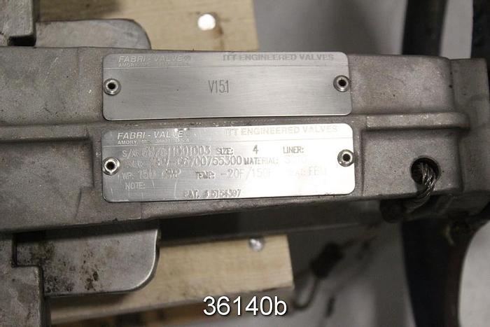 Used Fabri 4" Hand Operated Knife Gate Valve, FV-C6700755300 #36140