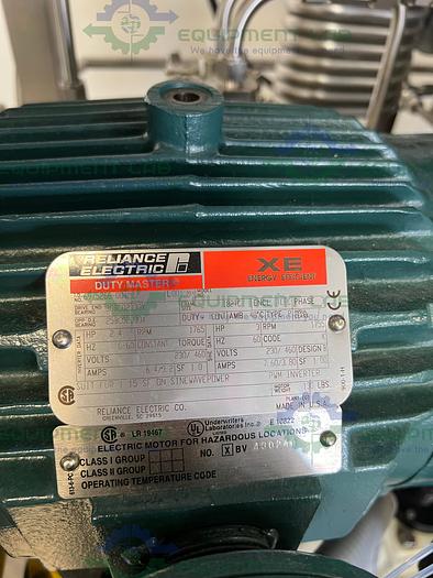 Used Varian Chromatography Control Skid w/ 2.4 HP Dual Head Pump, 2.4 HP Heat Pumps