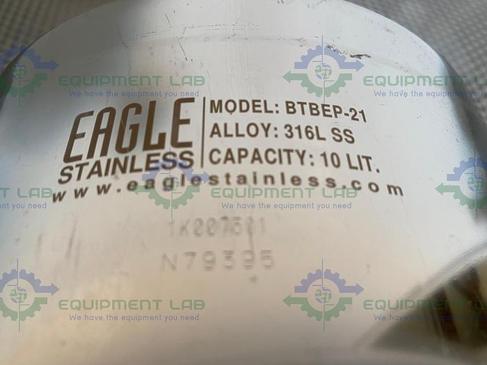 Used Eagle Stainless BTBEP-21 316L Stainless Steel 10 Liter Bottle w/ 4" Sanitary Fit