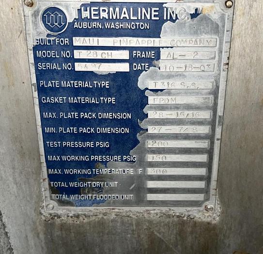Used Thermaline Plate Heat Exchanger