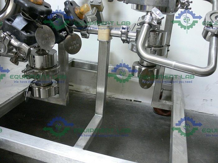 Used Sartorius HU12U71-3058M F-1748 Asepco + ITT PureFlo Filtration Skid w/ Valves