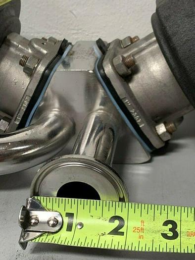 Used 2 ITT Sherotec 90PSI Stainless Steel Valves w/ 2 Position Monitors & 1" Sanitary