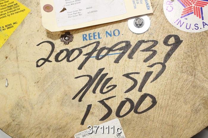 Used William Kenyon SP Carrier Rope, 7/16", 1500 ft. #37111