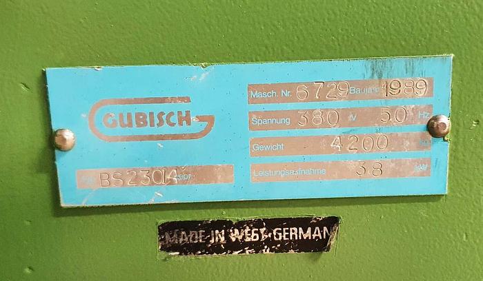 Used Gubisch 4 side moulding automat BS 230/4, 7 heads, year 1989