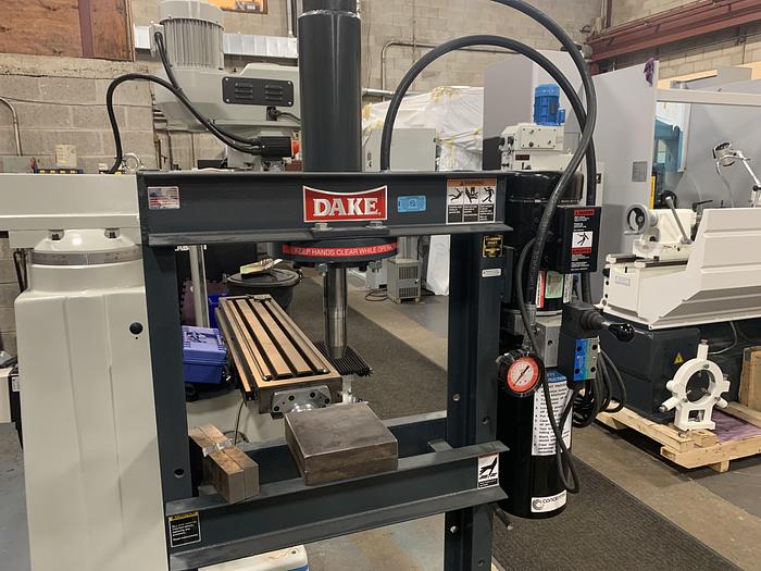 Used 10 TON, DAKE, H-FRAME, HYDRAULIC PRESS, DOUBLE-ACTING CYLINDER
