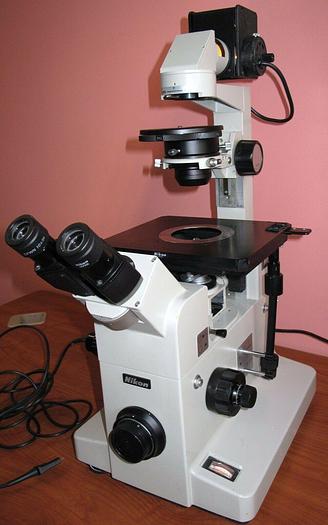 Used Nikon Diaphot TMD Phase Contrast Inverted Microscope 3 Objectives Digital Relay