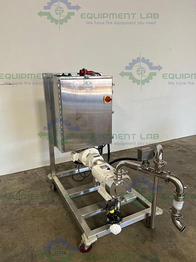 Used Alpha Stainless  2118P12 Rotary Lobe Pump on Stainless Steel Rolling Cart