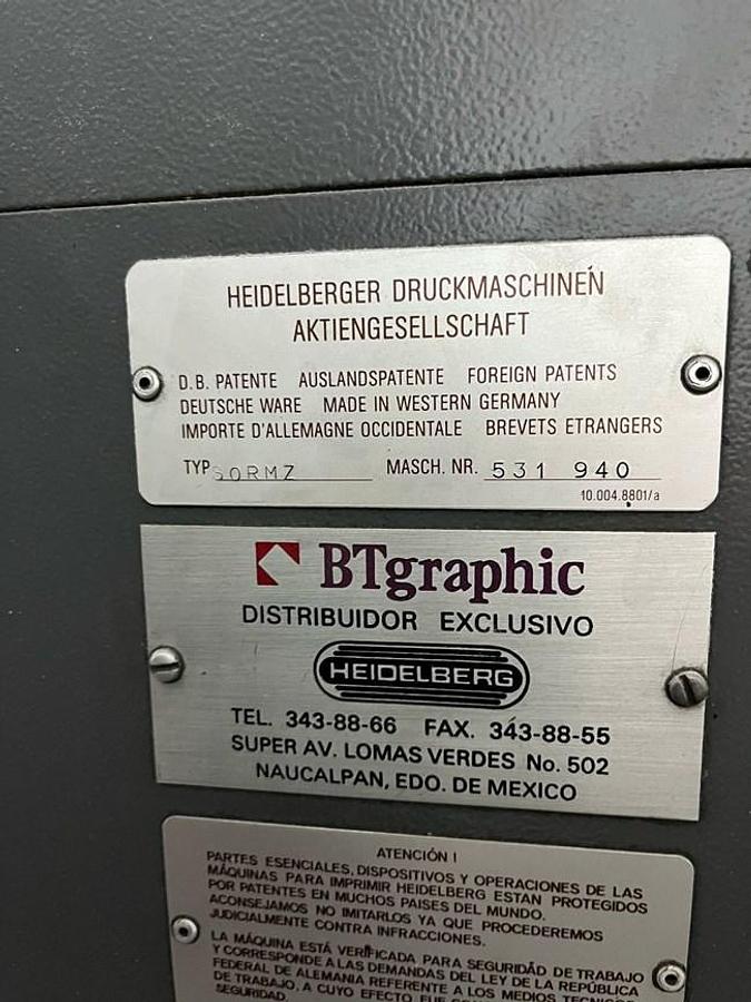 Used 1991 Heidelberg SORM/Z