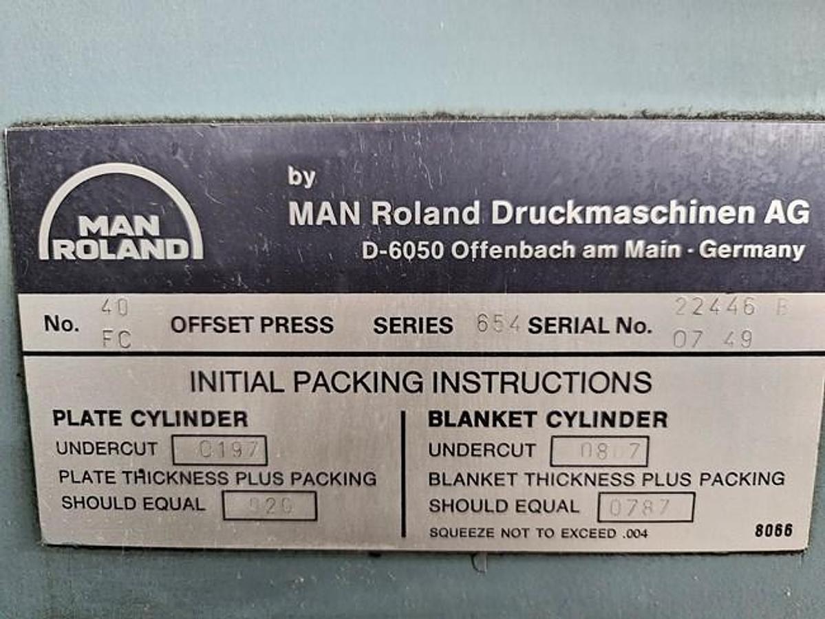 Used 1991 Miehle-Roland RVK3B-P