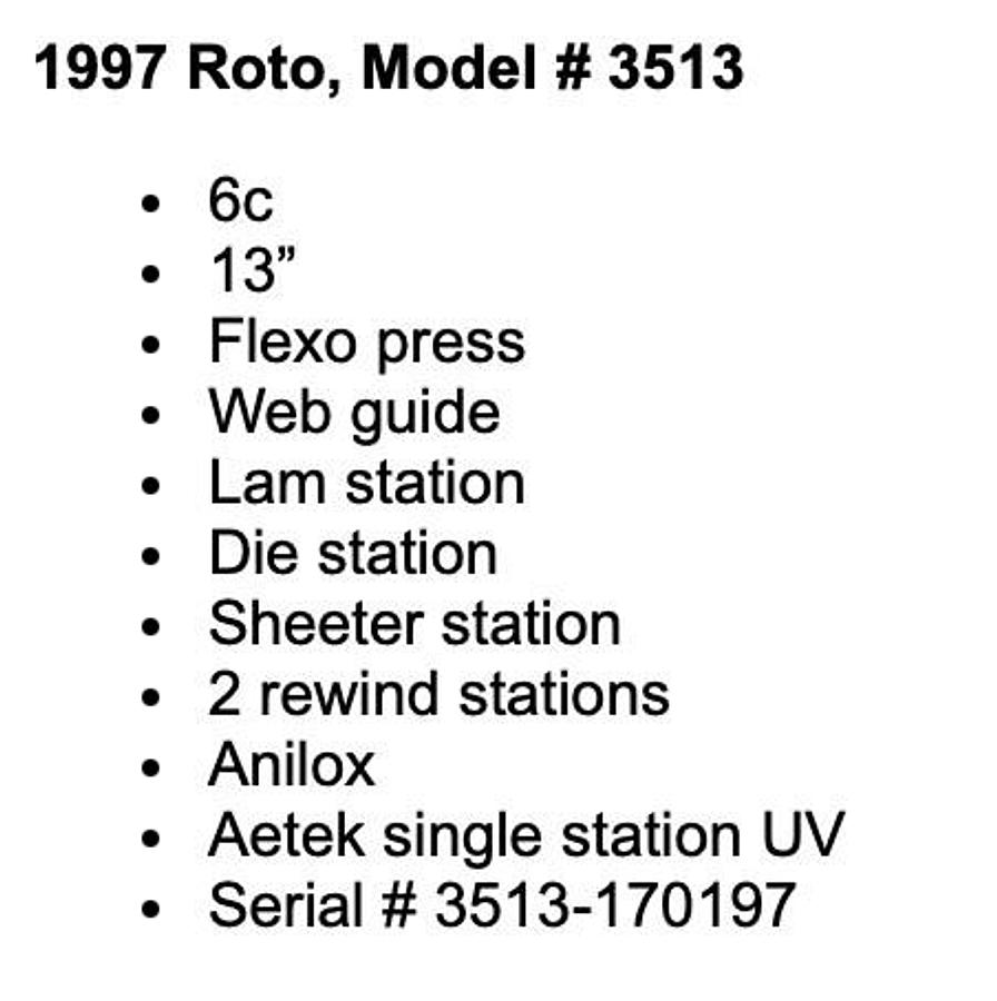 Used 1997 ROTOPRESS  3513