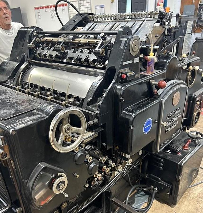 Used 1958 Heidelberg Cylinder S 21-1/4" x 28-3/8"