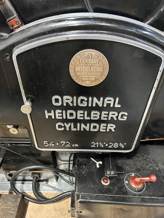 Used 1958 Heidelberg Cylinder S 21-1/4" x 28-3/8"