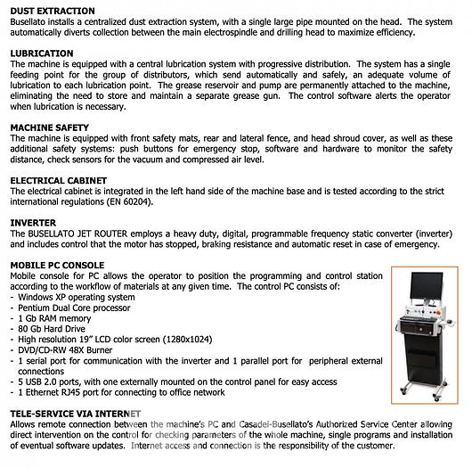 Used Busellato Jet Optima 21 CNC