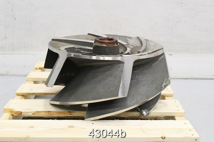 Used Sulzer APT 54-20 21.6" Stainless Steel 6-Vane Open Type Impeller #43044