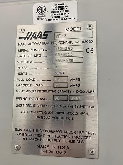 Used 2015 HAAS VF-3