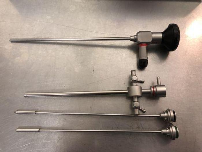 Used Telescope 4mm Diameter 180mm Length 30 Degree and Sheath, Trocar and Obturator Set