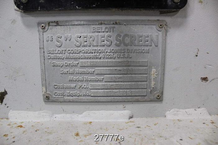 Used Beloit MDS24A Beloit Horizontal Pressure Screen, Model Mds24, #27777