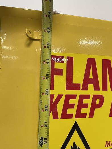 Used Global 15 Gallon Flammable Stacked Cabinet 43"x19"x22" w/ Global Acid Cabinet