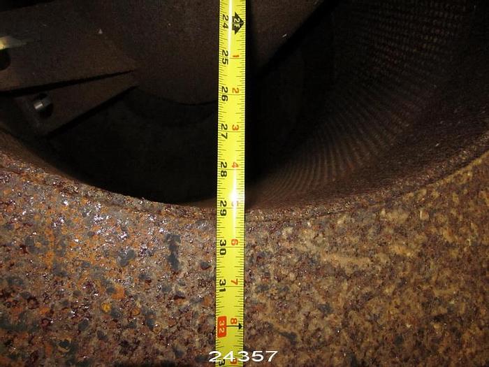 Used Ingersoll Rand HI-Q Ingersoll-Rand Hi-Q Pressure Screen, 3/8" Holes, 2-Foil Carbon Steel Rotor, Metric Fasteners, 29" Dia Carbon Steel Basket X 31" Tall, 17" Tall Drilled Section #24357