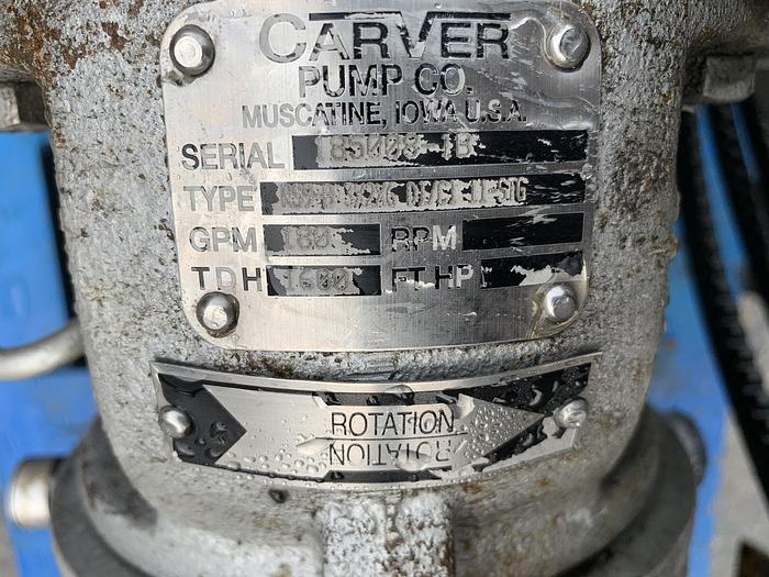 Used CARVER PUMP TYPE RS9B 3 X2X6 PUMP  125HP