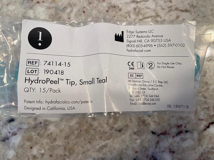 Hydrafacial tips, Small Teal, (15 Qty) Edge Hydrafacial hand piece compatible