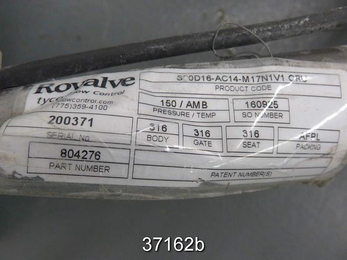 Used Rovalve 16" Air Operated Knife Gate Valve #37162