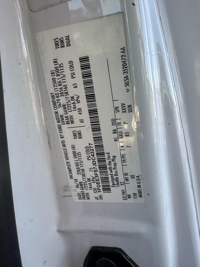 Refurbished 2018 Ford E-350 Non-CDL 13/2 Wheelchair Shuttle Bus