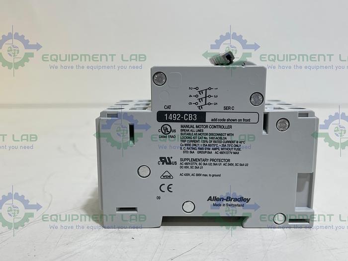 Allen Bradley 1492-CB3G300 Ser C Manual Motor Controller 30A, 3 Pole, 480V