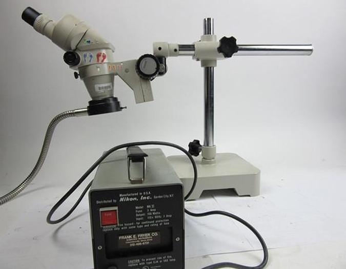 Used Nikon Microscope with fibre light