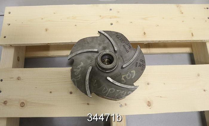 Used Goulds 3196 Impeller, 1x2x10, 5-Vane, 8.3" Diameter #34471