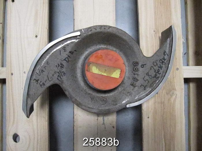 Used Goulds 3175 Impeller, 6X8X22, 2-Vane 17.5" Stainless Steel Impeller #25883