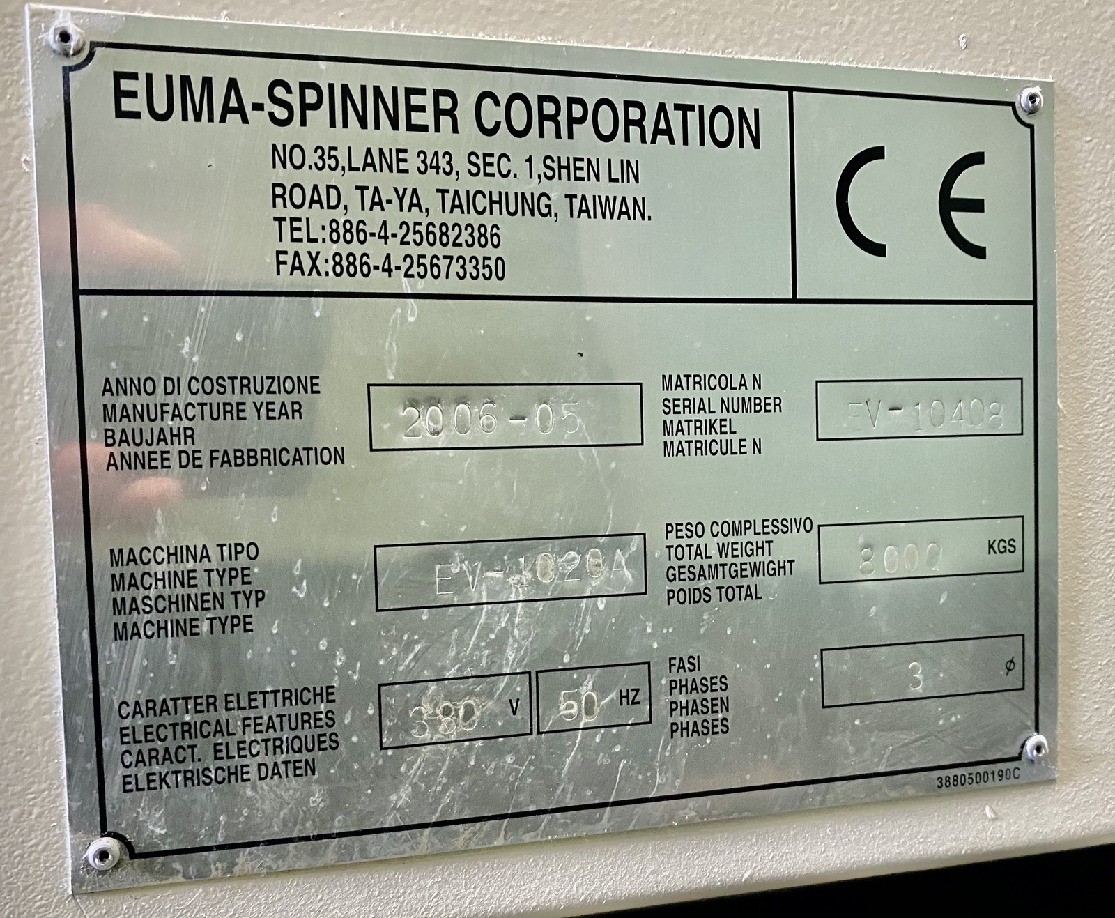 Refurbished 2006 Diamond EUMA EV-1020A