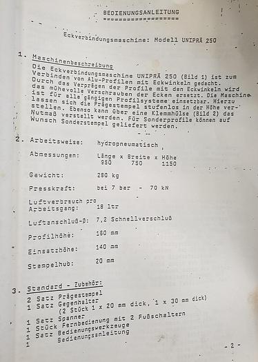 Gebraucht Eckverbindungspresse Anton EVM Uniprä 250